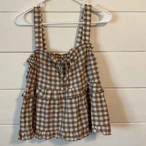 Tan gingham top